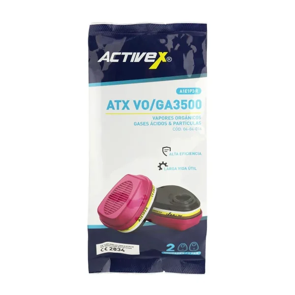 Filtro Activex ATX VO/GA3500 Vapores Organicos y Gases Acidos A1E1P3 R (Par) - Imagen 2