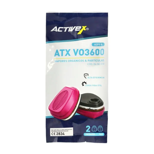 Filtro Activex ATX VO3600 Vapores Organicos y Polvos A2P3 R (Par) - Imagen 6