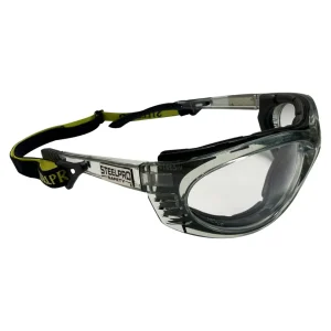 Lente De Seguridad Turbine Claro Marco Gris AF, SteelPro